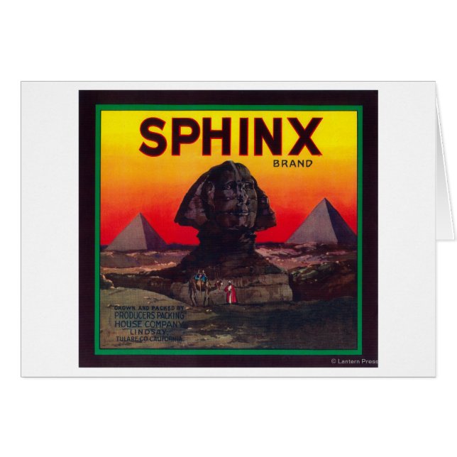 Etiqueta de Naranja de esfingeLindsay, CA (Anverso (Horizontal))