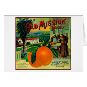 Etiqueta de Naranja de misión antiguaFullerton, CA