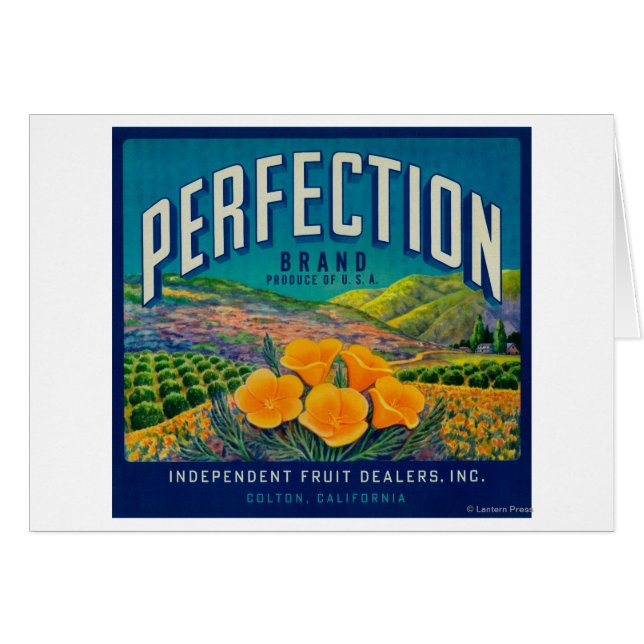 Etiqueta de Naranja de PerfecciónColton, CA (Anverso (Horizontal))