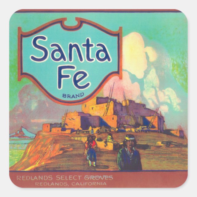 Etiqueta de Naranja Santa FeRedlands, CA (Anverso)