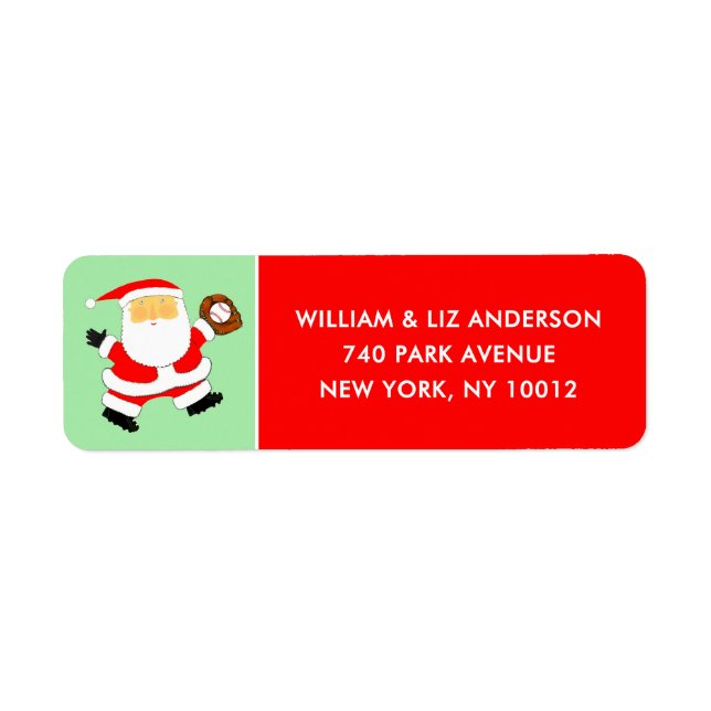 Etiqueta de Navidad de béisbol (Frente)