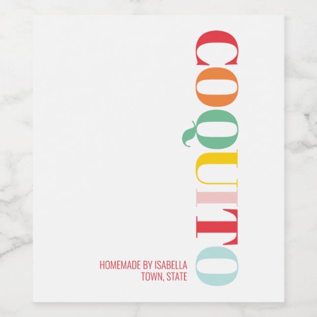 Etiqueta de Navidad de Coquito moderna (Etiqueta única)