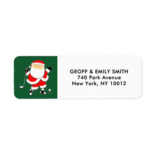 Etiqueta de Navidad de Golf (Frente)