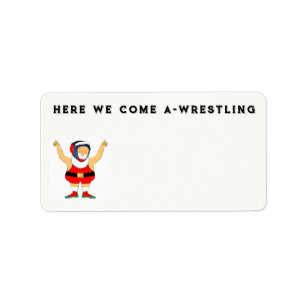 Etiqueta de Navidad de lucha libre