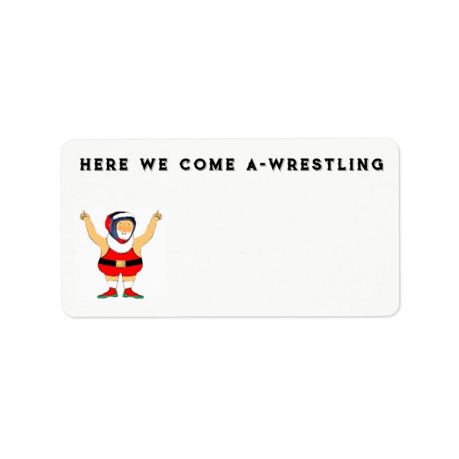 Etiqueta de Navidad de lucha libre (Frente)