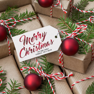 Etiqueta de navidad de mora de color rojo