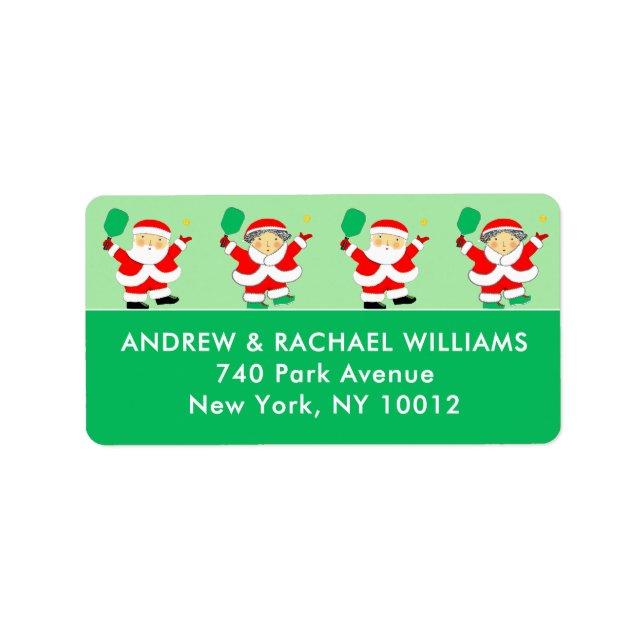 Etiqueta de Navidad de Pickleball (Frente)