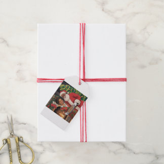 Etiqueta de Navidad de Santa Claus Negro y Sra. Cl