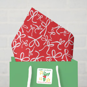 Etiqueta de Navidad de Xmas Holly Doodle De Para