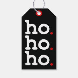 Etiqueta de Navidad Ho. Ho. Ho. Chic negra, blanca