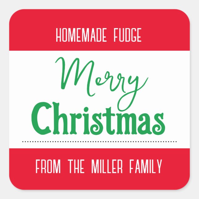 Etiqueta de Navidad personalizable HM001_22sqv3 (Anverso)