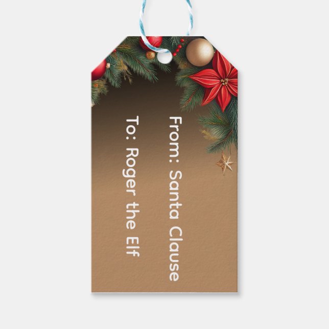 Etiqueta de Navidad Personalizada Elegante  (Anverso)