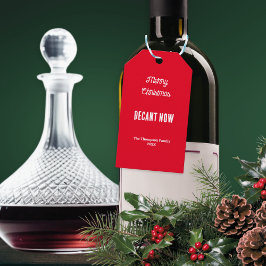 Etiqueta de Navidad personalizada para decantar vi