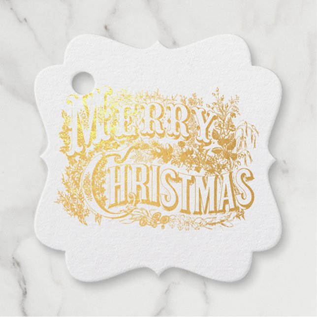 Etiqueta de Navidades caligráficos de Victoria (Anverso)