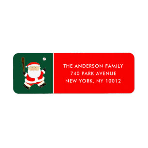 Etiqueta de Navidades de béisbol