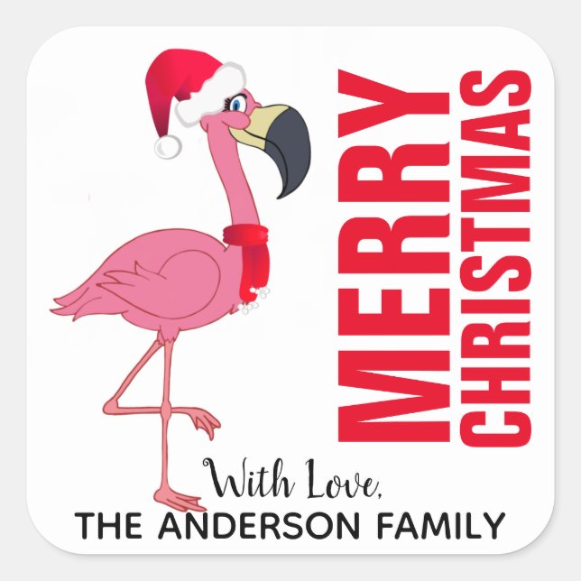 Etiqueta de Navidades de flamenco festivo (Anverso)