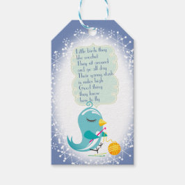 Etiqueta de Navidades de hilo de gancho de ave cor