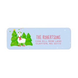 Etiqueta de Navidades de Llama festiva