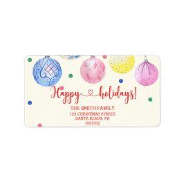 Etiqueta de Navidades de ornamentos de vacaciones