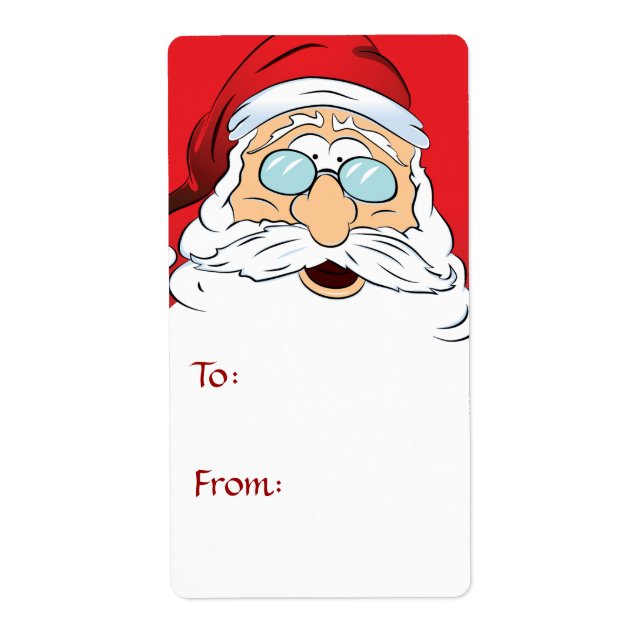Etiqueta de Navidades de Santa Claus (Frente)