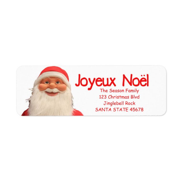 Etiqueta de Navidades de Santa Joyeux Noël (Frente)