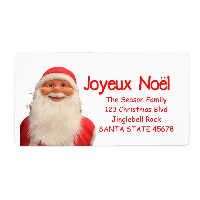 Etiqueta de Navidades de Santa Joyeux Noël (Frente)