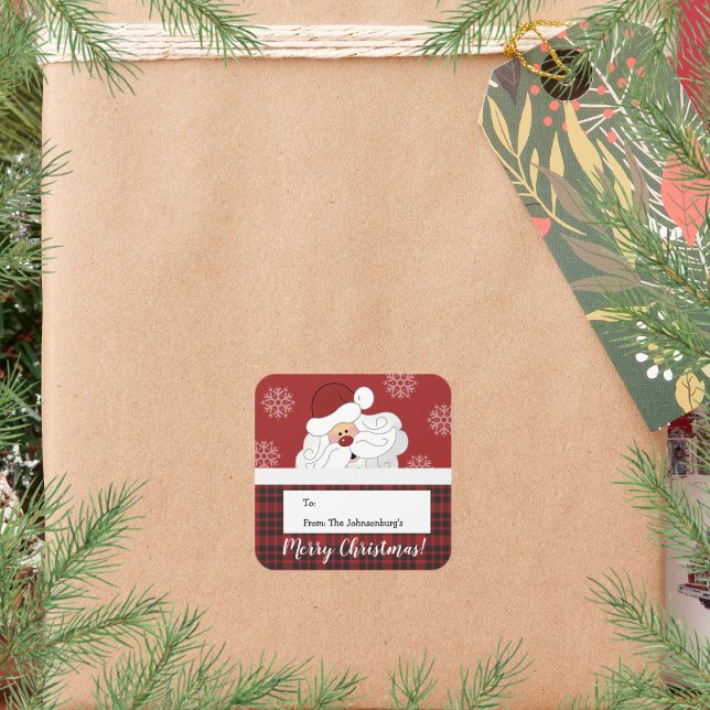 Etiqueta de Navidades de vacaciones de Santa Claus (Santa Claus Christmas Gift Tag Sticker )