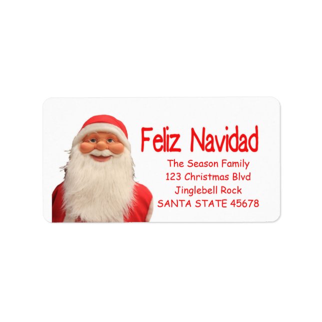 Etiqueta de Navidades Feliz Navidad en Santa Elena (Frente)