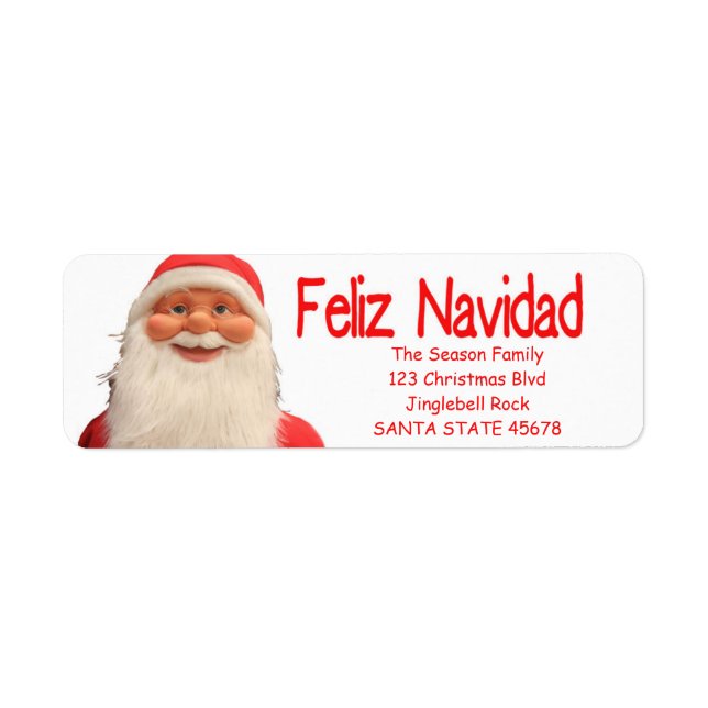 Etiqueta de Navidades Feliz Navidad en Santa Elena (Frente)