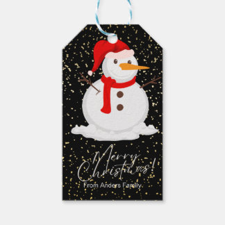 Etiqueta de Navidades festivos de Snowman