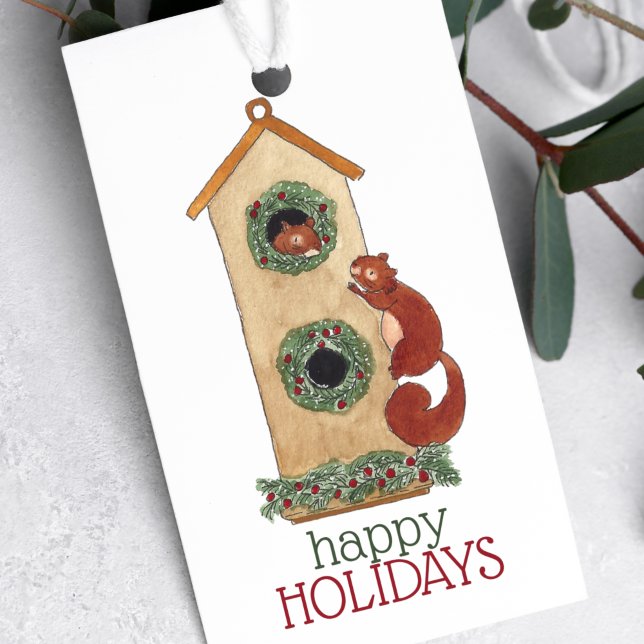 Etiqueta de Navidades pequeños de ardillas de invi (Subido por el creador)