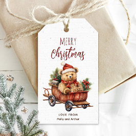 Etiqueta de Navidades personalizados con osito de 