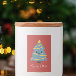 Etiqueta de Navidades rojos para el recipiente de 