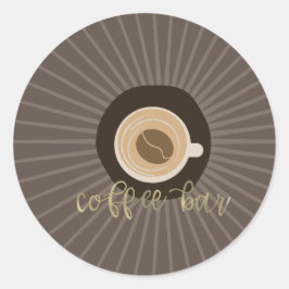 Etiqueta de negocio de barra de café de la cafeter