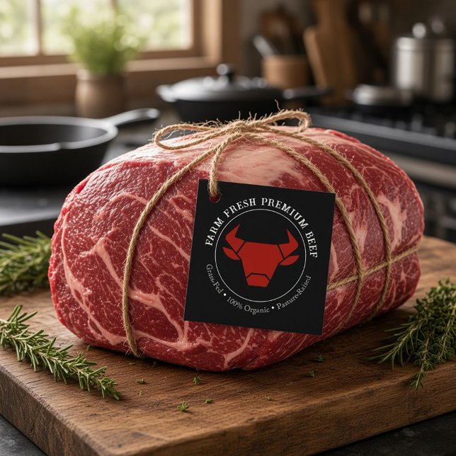 Etiqueta de negocio de carne de ternera premium de (Subido por el creador)