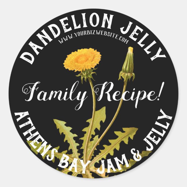 Etiqueta de negocio de Dandelion Jelly (Anverso)