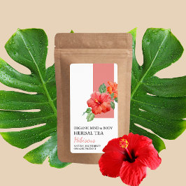 Etiqueta de negocio de hibiscus herbal Tea