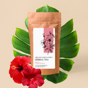 Etiqueta de negocio de hibiscus herbal Tea