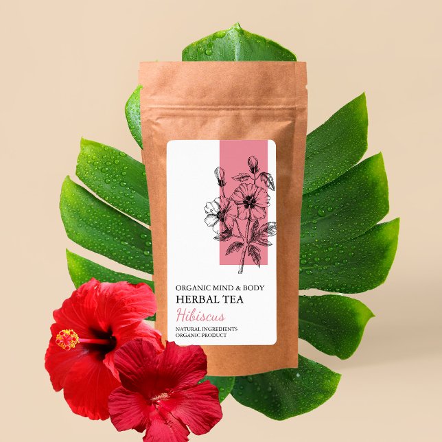 Etiqueta de negocio de hibiscus herbal Tea (Subido por el creador)