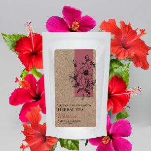 Etiqueta de negocio de Hibiscus Herbal Tea Kraft