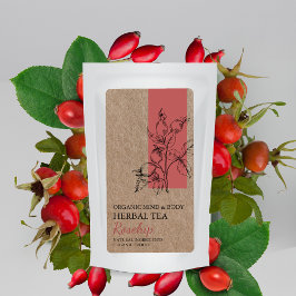 Etiqueta de negocio de Rosehip herbal Tea Kraft