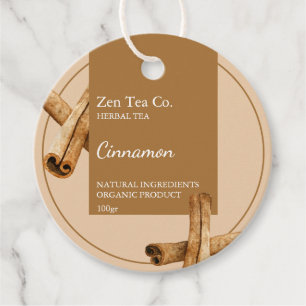 Etiqueta de Negocio de Té Herbal de Canela
