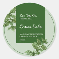 Etiqueta de Negocio de Té Herbal de Toronjil