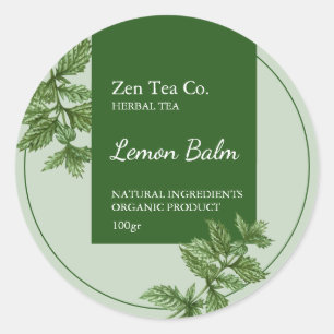 Etiqueta de Negocio de Té Herbal de Toronjil