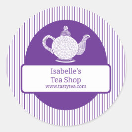 Etiqueta de negocio de tetera de carpintero púrpur