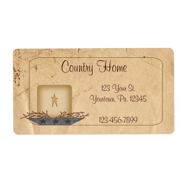 Etiqueta de negocio de velas primitivas (Frente)