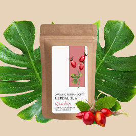 Etiqueta de negocio del té de hierbas de la cadera