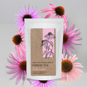 Etiqueta de negocio Echinacea Orgánica Tea Kraft