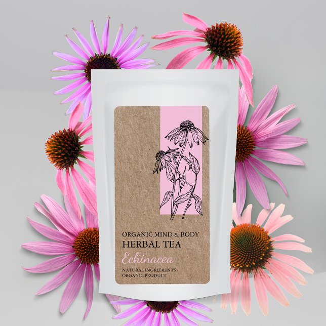 Etiqueta de negocio Echinacea Orgánica Tea Kraft (Subido por el creador)
