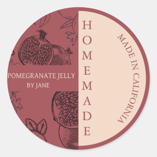 Etiqueta de negocio moderna de Pomegranate Jelly (Anverso)